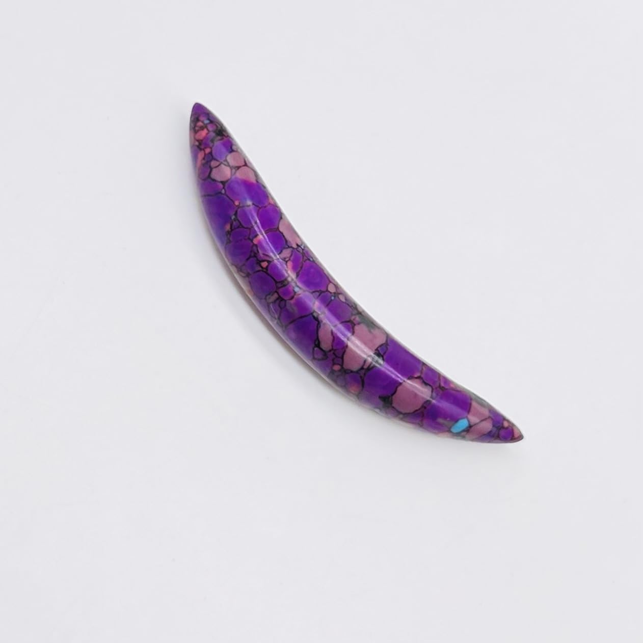 BodyJewels007's Purple Turquoise Crystal Curved Septum Tusk Ring, Tribal Septum, Nose Pincher, Handmade Organic Gauges, Size:- 12g (2mm) to 0000g (12mm) & Customized Wholesale Available