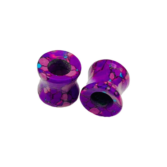 Pruple Turquoise Crystal Handmade Naga Body Piercing Jewelry Plug Tunnel Gauges Size 6g (4mm) to 40mm Customized Sizes & Wholesale Also Available