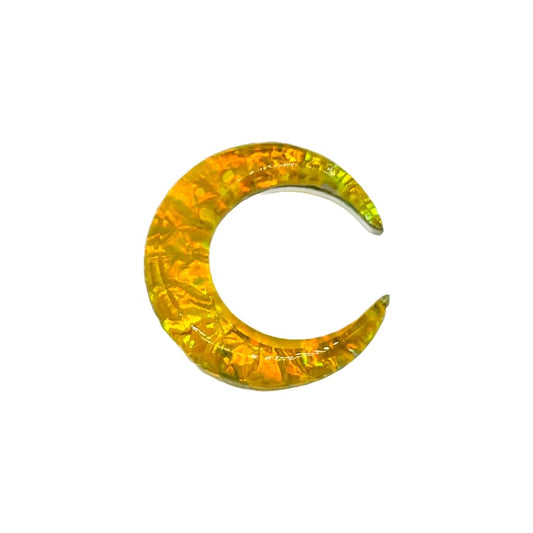 Yellow Opal Glitter Glass Stone Septum Pincher, 12g-1/2in, Custom Sizes, Handmade Body Jewelry