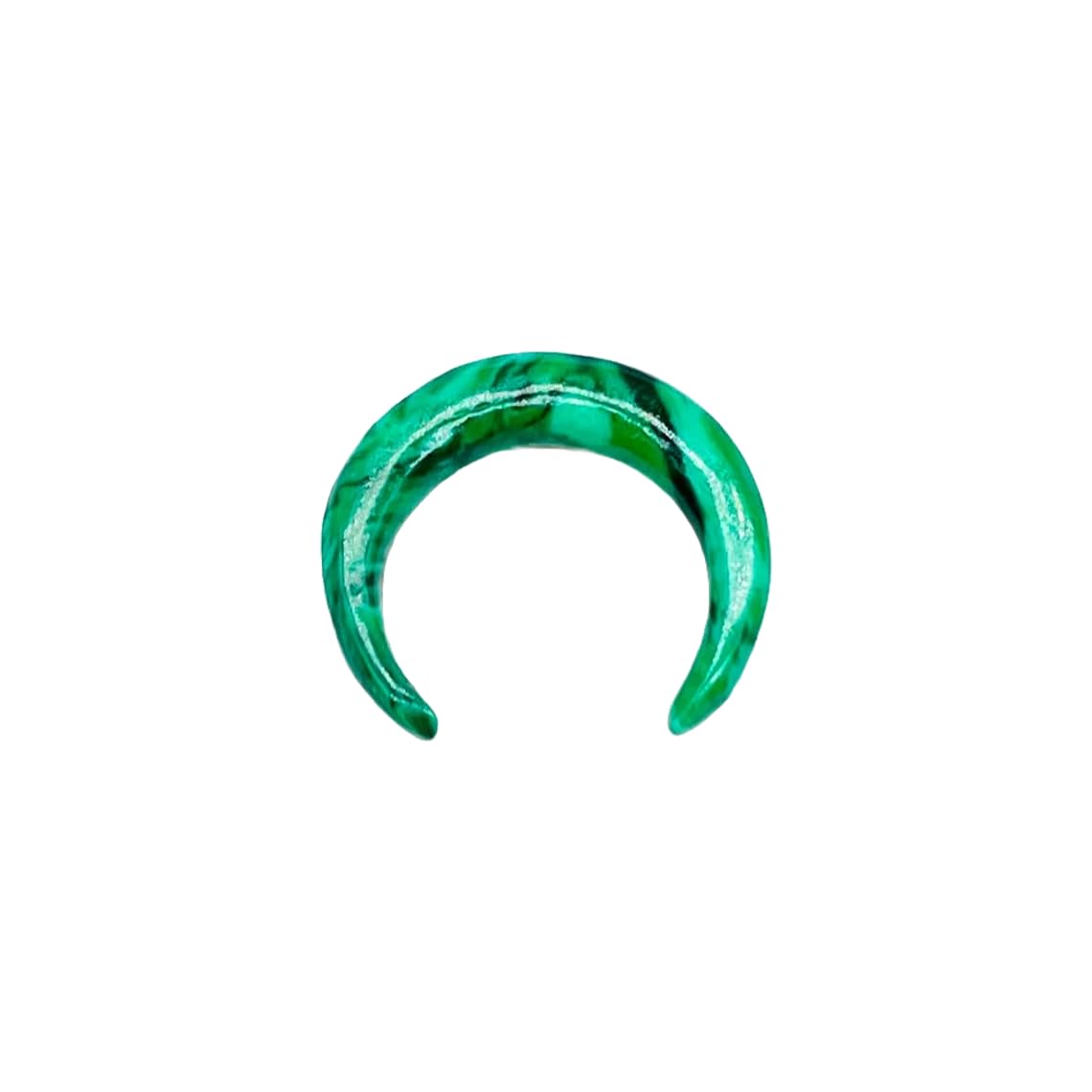 Green Malachite Crystal Handmade Naga Body Piercing Jewelry, Tribal Septum Pincher Gauges, 12g (2mm) to 1/2 inch (12mm), Customizable Sizes