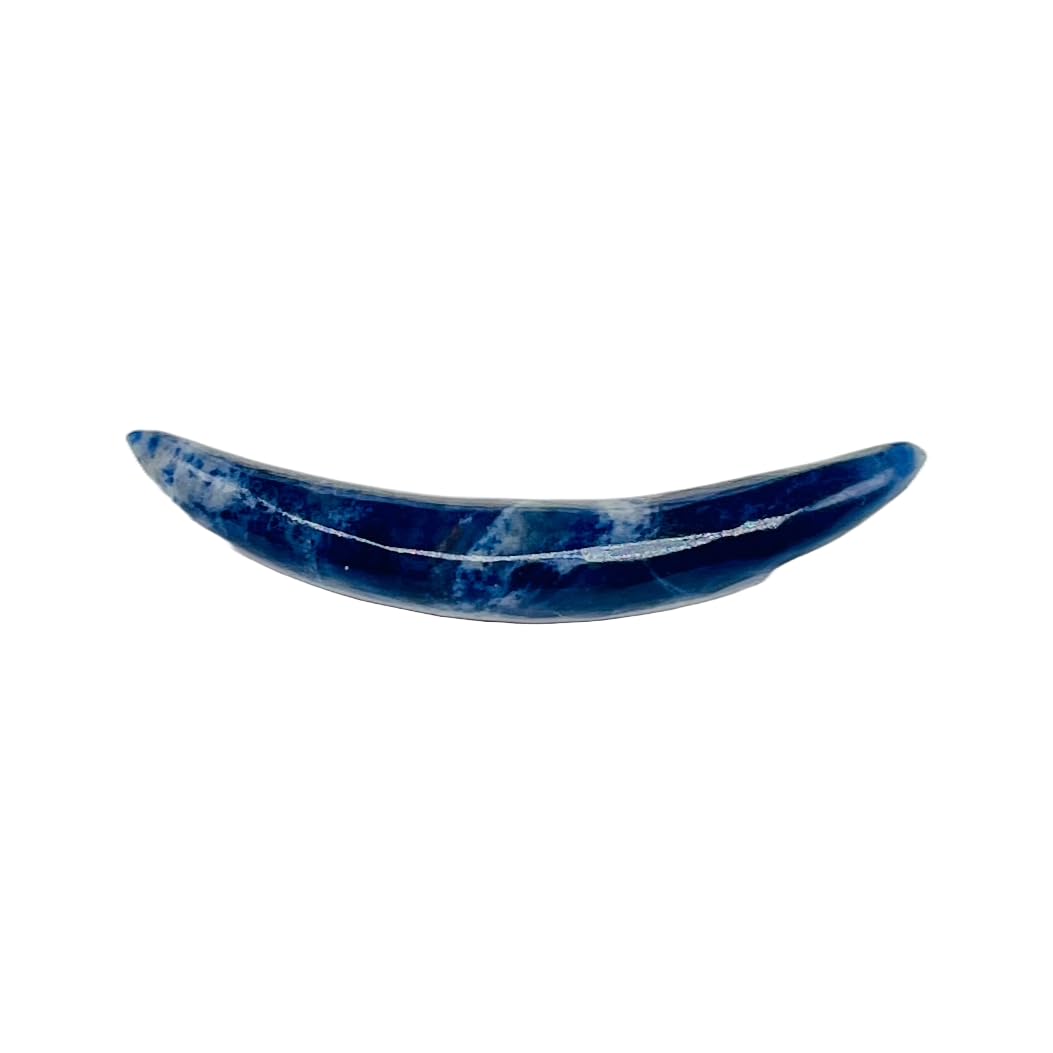 Natural Sodalite Crystal Handmade Naga Body Piercing Jewelry, Tribal Septum Curved Tusk Spike Gauges, 12g (2mm) to 1/2 inch (12mm), Customized Sizes Available