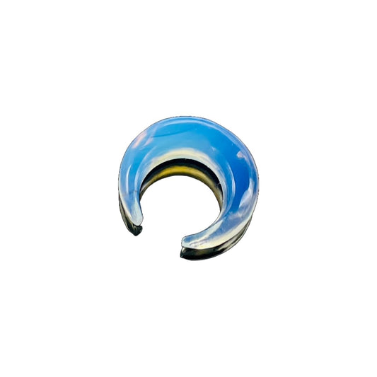Opalite Glass Handmade Naga Body Piercing Tribal Septum Crescent Horseshoe Pincher Gauges, Sizes 2mm (12g) to 12mm (1/2 inch)