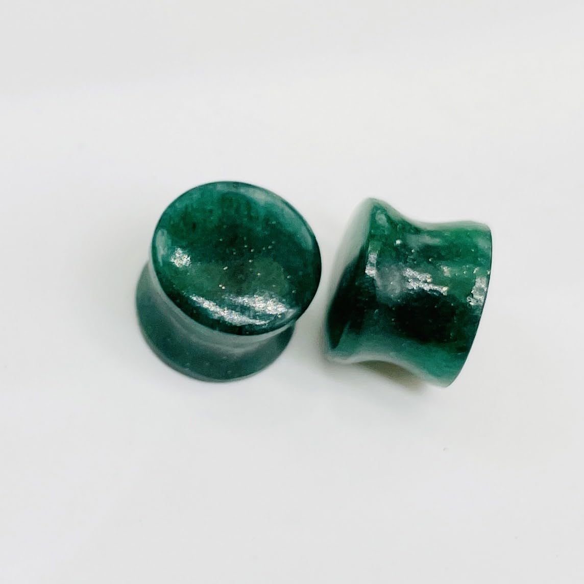 Natural Aventurine Gemstone Gauges, 3mm (8g) to 54mm (2-1/8 inch), Round Double Flared Plugs