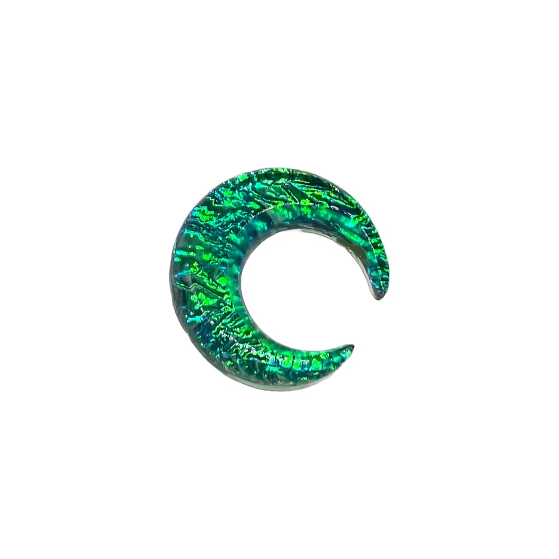 Green Opal Glitter Glass Stone Septum Pincher Nose Ring Size 12g-1/2in