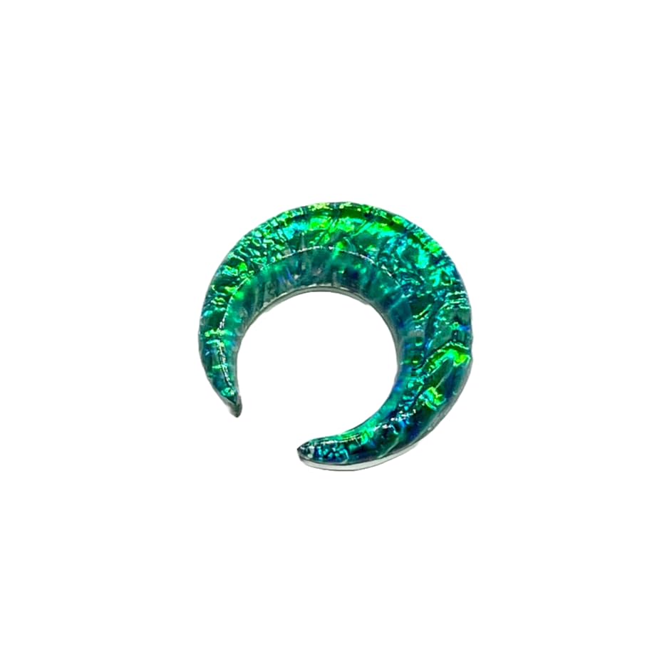 Green Opal Glitter Glass Stone Septum Pincher Nose Ring Size 12g-1/2in