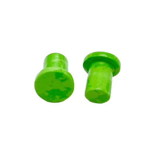 Green Turquoise Crystal Round Single Flared Plug Ear Gauges, 8g-25mm