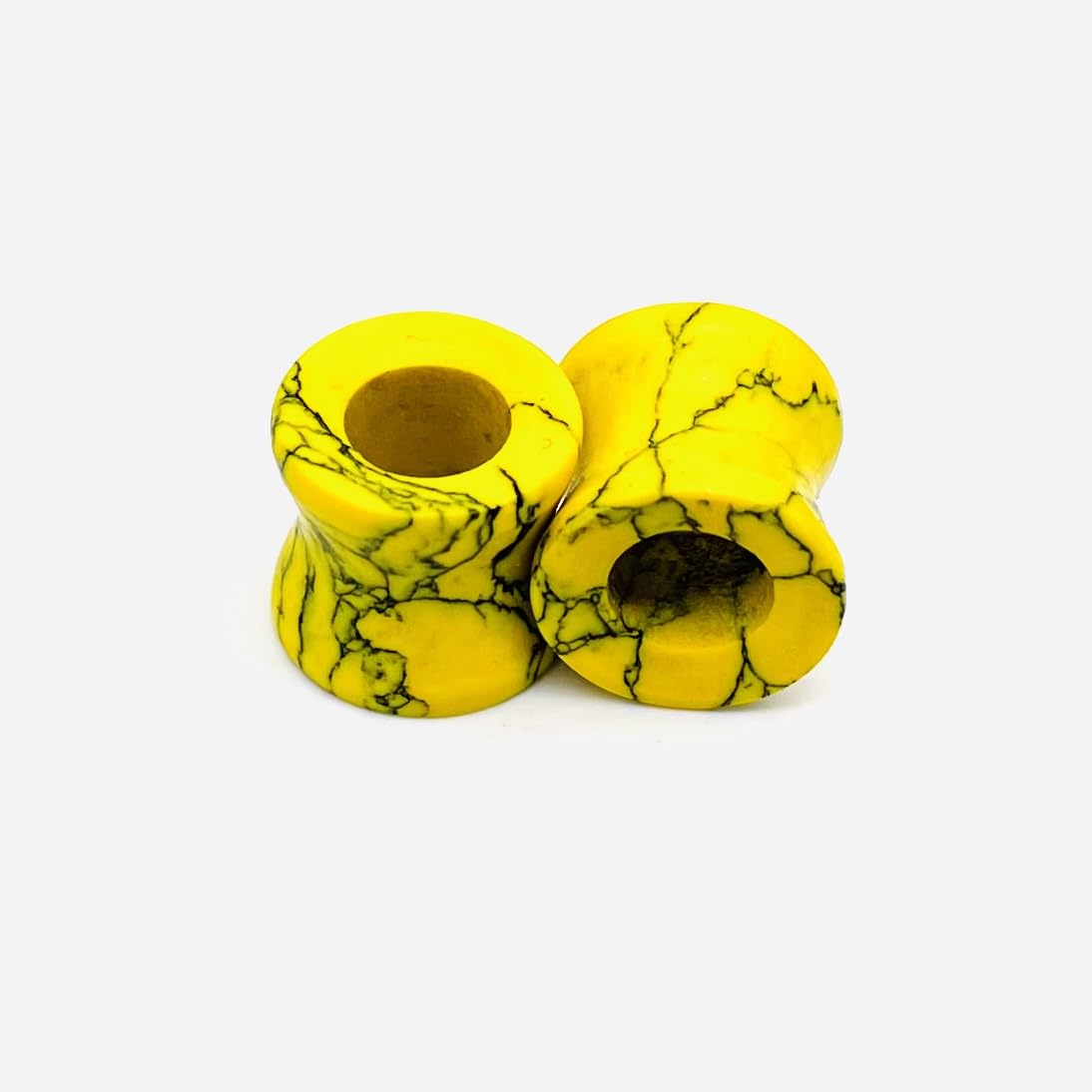 Body Jewelry Pair of Yellow Turquoise Crystal Naga Body Piercing Jewelry Gauges Plugs Tunnels (4mm to 40mm) Customized Size & Wholesale Also Available