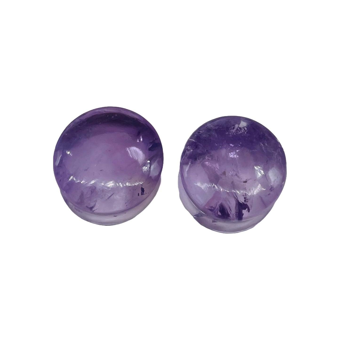 Natural Amethyst Gemstone Double Flared Round Ear Plugs Sizes 3mm - 54mm