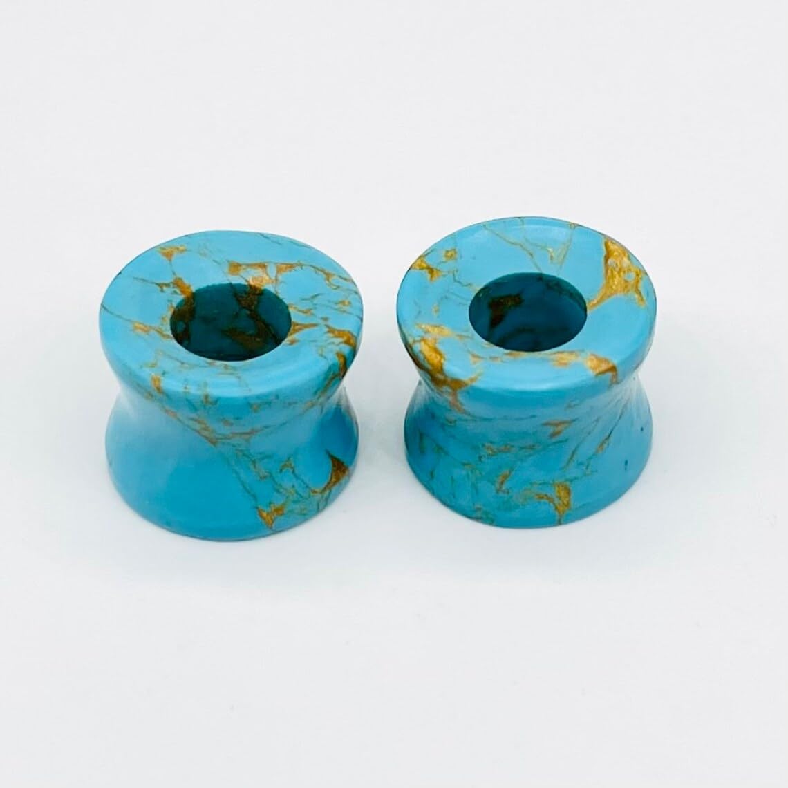 American Blue Copper Turquoise Crystal Body Jewelry Plug Tunnel Naga Earrings for Ear Piercing 4mm to 40mm (6g to 40mm) Ear Plugs Gauges for Earrings