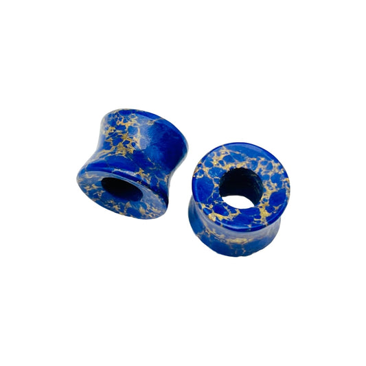 Body Jewellery Naga Piercing Ear Gauges Tunnel Plug (4mm to 40mm) - 2Pcs/Pack (Blue)