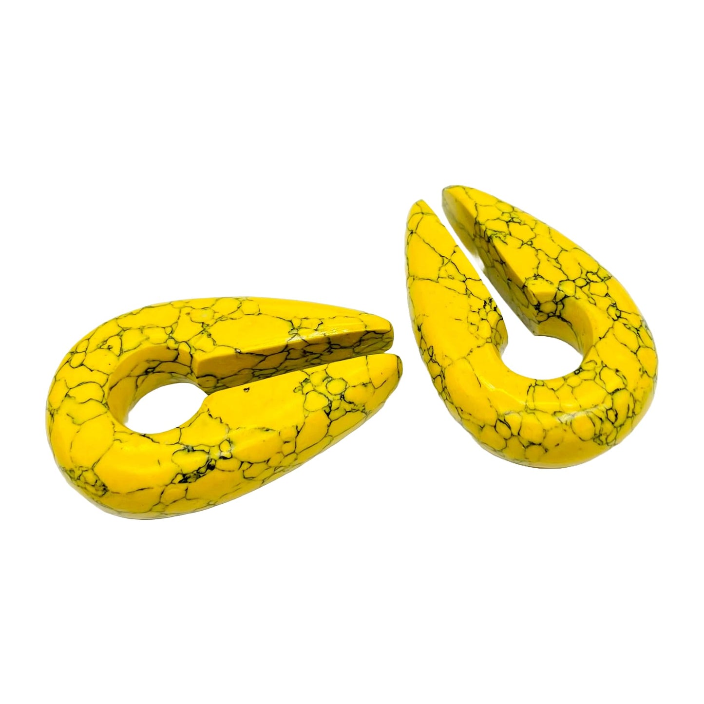 Body Piercing Jewelry Yellow Turquoise Crystal Naga Ear Weights Hangers Keyhole Gauges 2g (6mm) to 00g (10mm) Customized Size & Wholesale Also Available