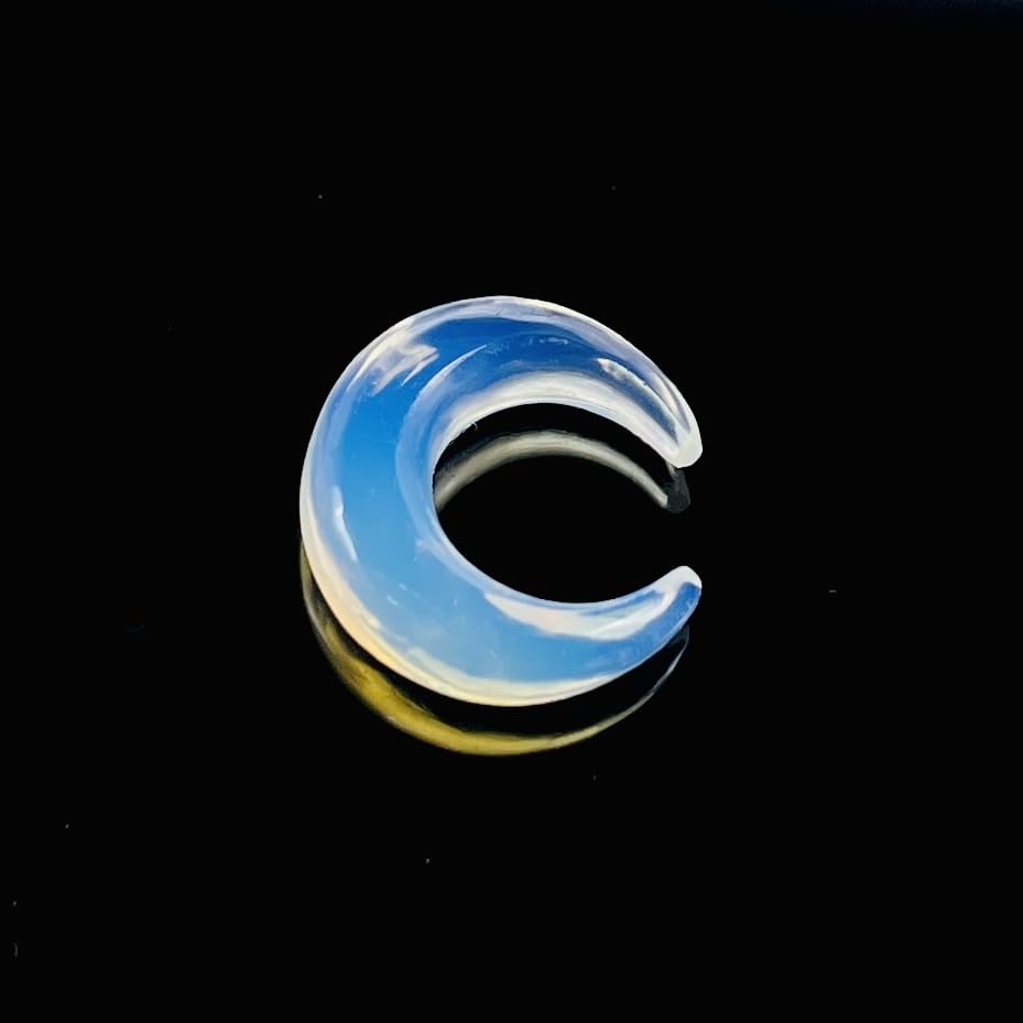 Opalite Glass Handmade Naga Body Piercing Tribal Septum Crescent Horseshoe Pincher Gauges, Sizes 2mm (12g) to 12mm (1/2 inch)