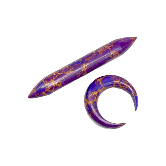 Tribal Septum Body Jewelry Set, Purple Copper Turquoise Crystal, 12g-1/2", Custom Sizes Available