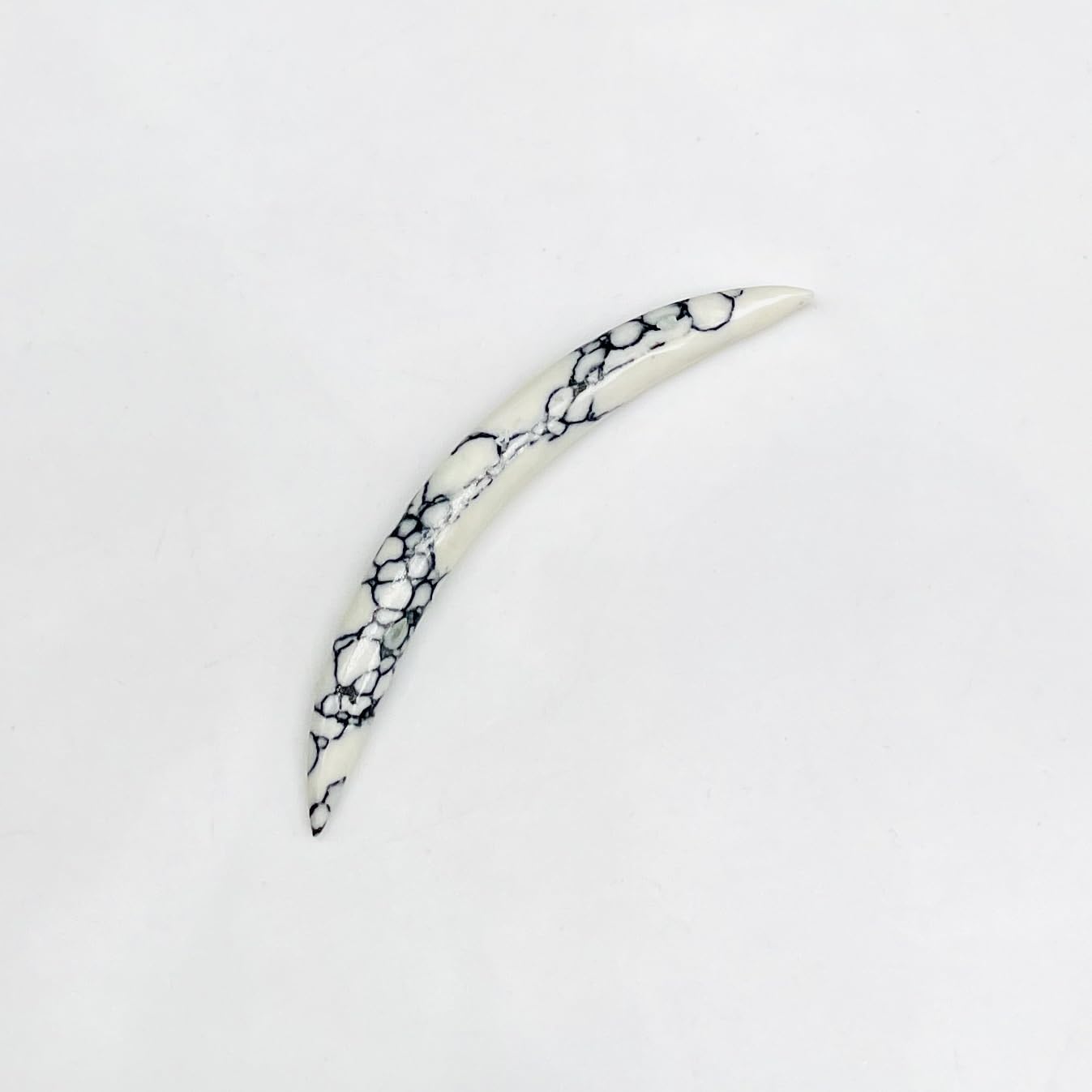 Howlite Crystal Curved Septum Tusk Gauges, Size 12g to 1/2", Wholesale Available