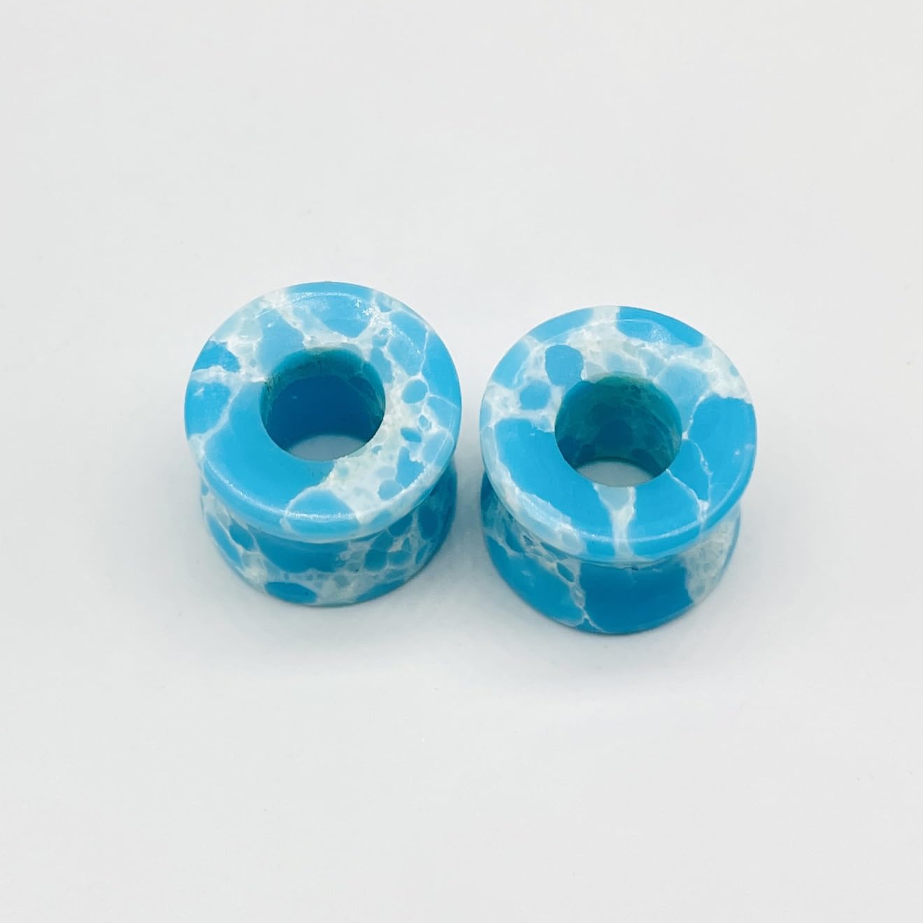 Body Piercing Jewelry Pair of Naga Style Larimar Crystal Handmade Naga Body Piercing Gauges Plugs Ear Tunnels Size 6g (4mm) to 40mm Customized Size & Wholesale Also Available