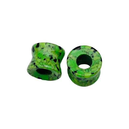 Body Jewelry Yellow Green Turquoise Crystal Naga Body Piercing Ear Gauges Tunnels Plugs Size 6g (4mm) to 40mm Customized Size & Wholesale Also Available