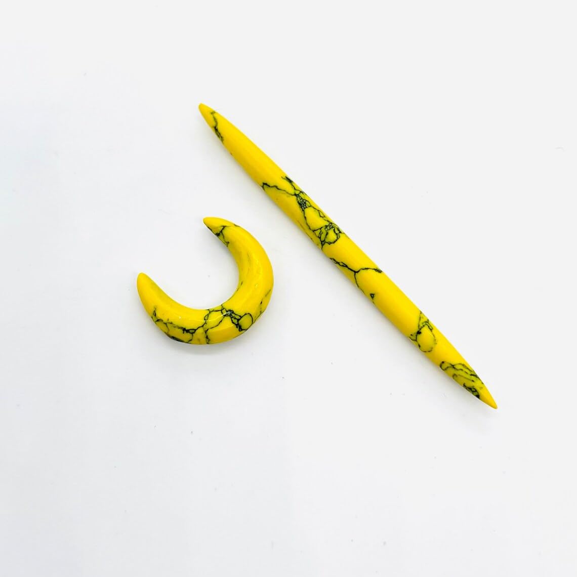Naga Body Jewelry Yellow Turquoise Crystal Handmade Nose Piercing Septum Pincher/Tusk Spike 12g (2mm) to 1/2" (12mm) Customized Size & Wholesale Also Available