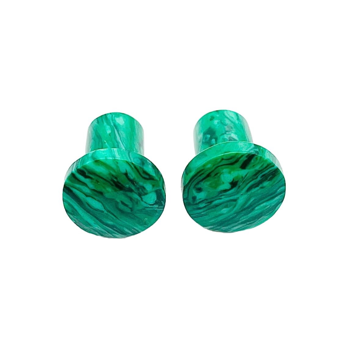 Green Malachite Crystal Handmade Naga Body Piercing Jewelry Ear Gauges Plugs, 8g (3mm) to 1 inch (25mm), Customizable Sizes