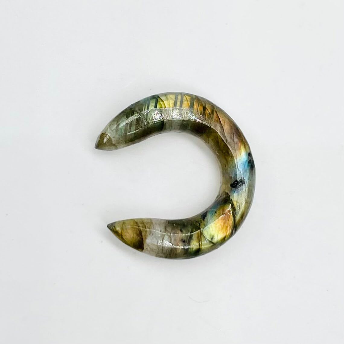 Labradorite Gemstone Naga Body Piercing Jewelry Septum Pincher Gauges (8g (3mm) to 1/2" (12mm)