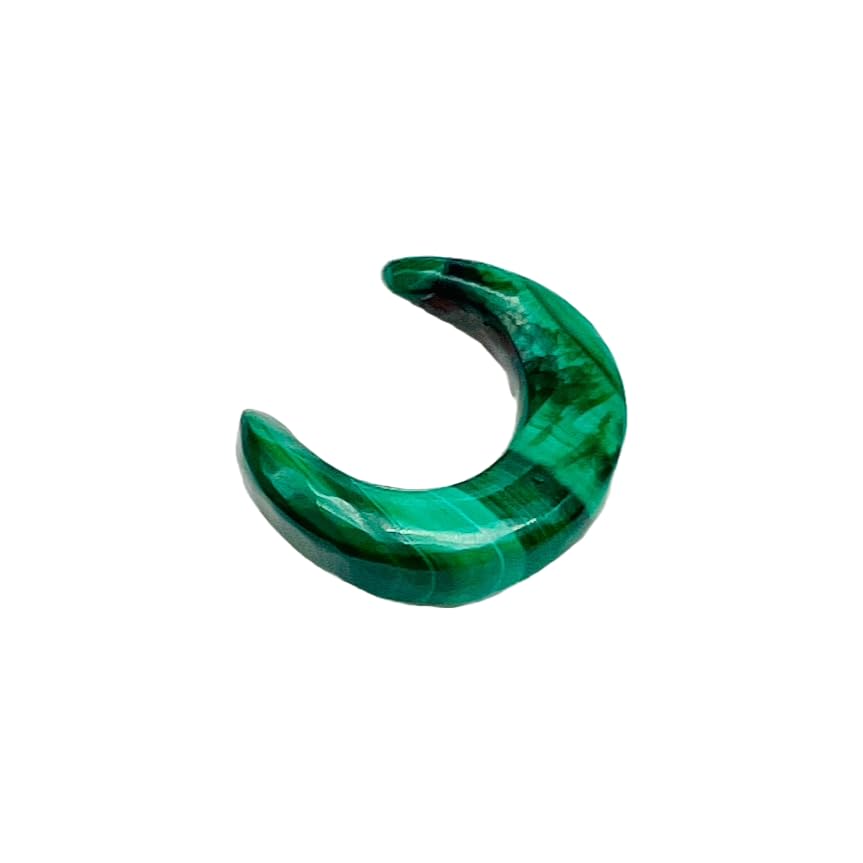 Natural Green Malachite Crystal Handmade Naga Body Piercing Tribal Septum Pincher Jewelry Gauges, 12g (2mm) to 1/2 inch (12mm), Customized Sizes Available