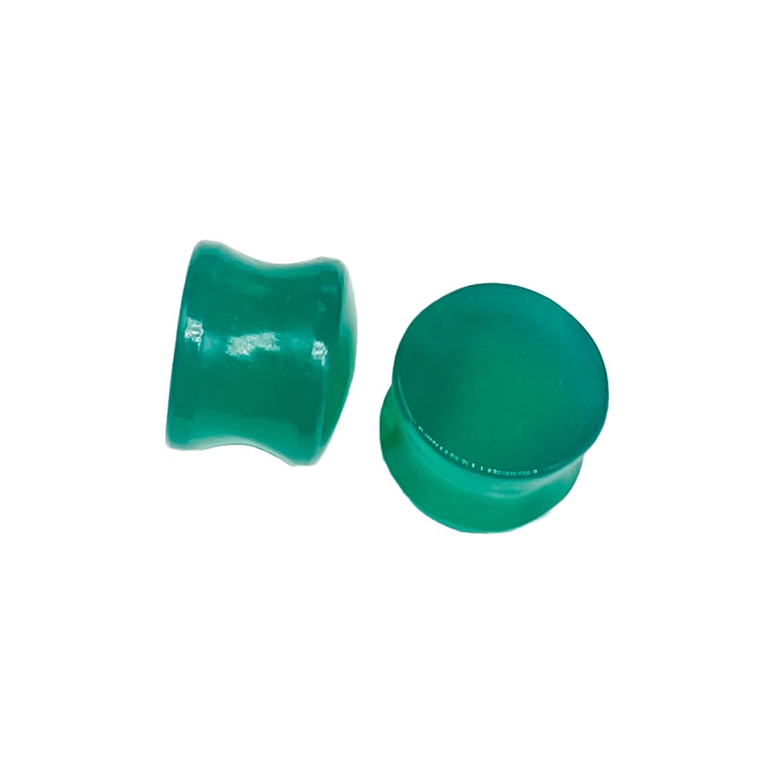 Green Onyx Gemstone Body Piercing Plugs, 8g-1", Custom Sizes Available