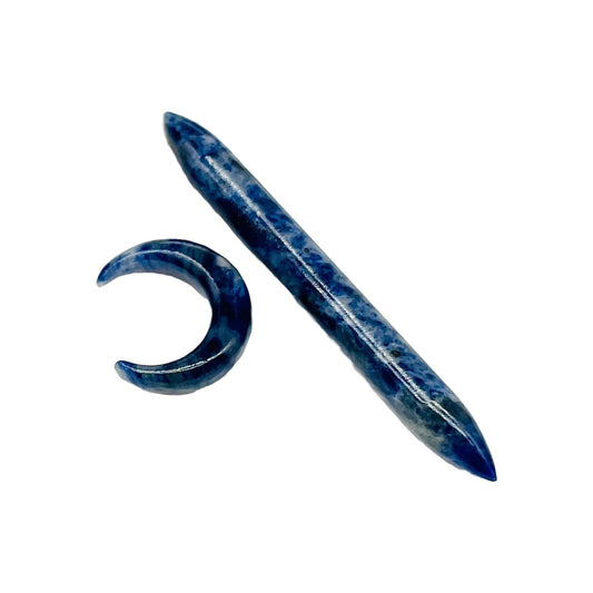 Natural Sodalite Gemstone Handmade Naga Body Piercing Tribal Septum Pincher & Tusk Spike Jewelry Gauges Size 12 g (2 mm) to 1/2" (12 mm) Wholesale Also Available