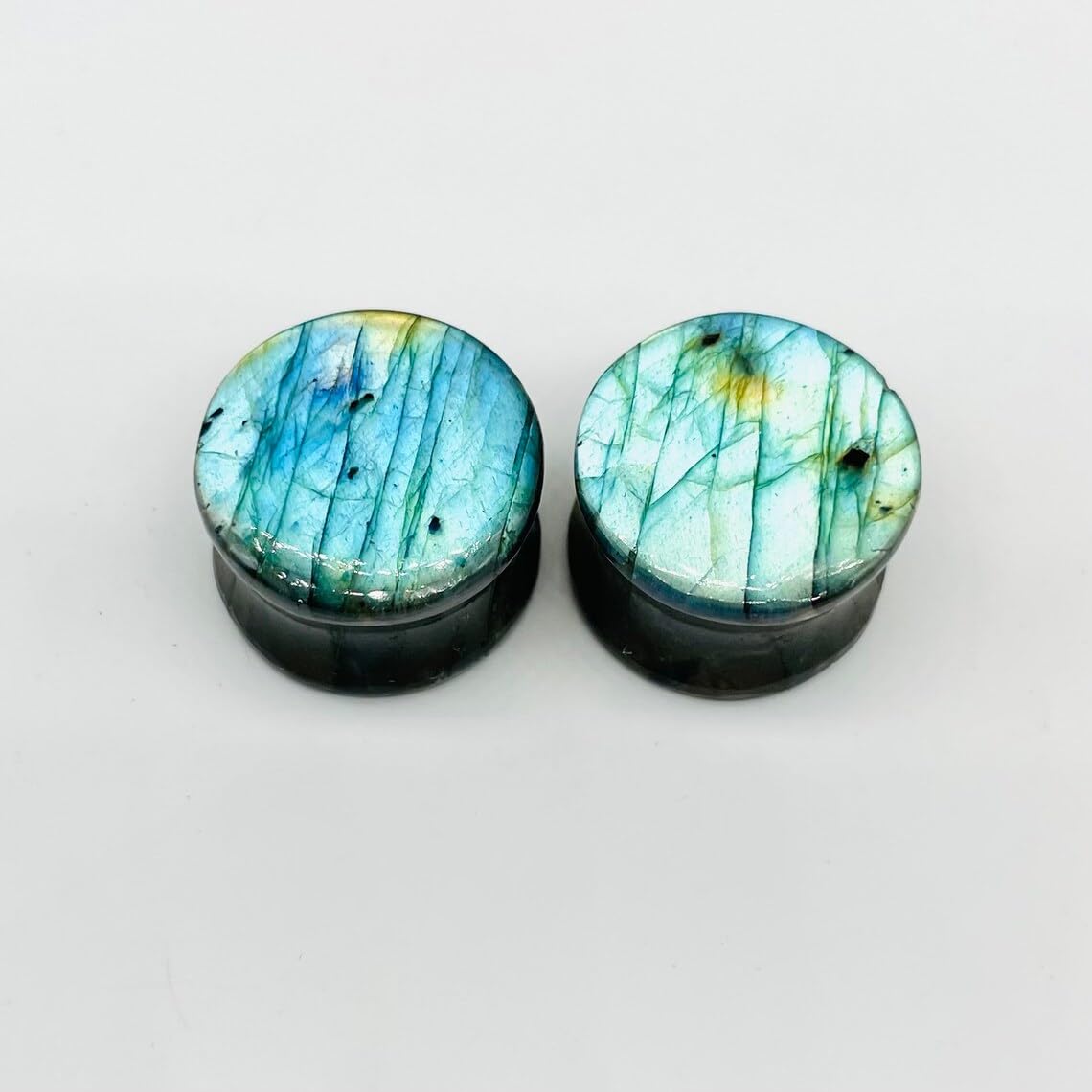 Natural Labradorite Gemstone Handmade Naga Body Piercing Ear Gauges Plugs Jewelry, Customized Size & Wholesale Avaiolable