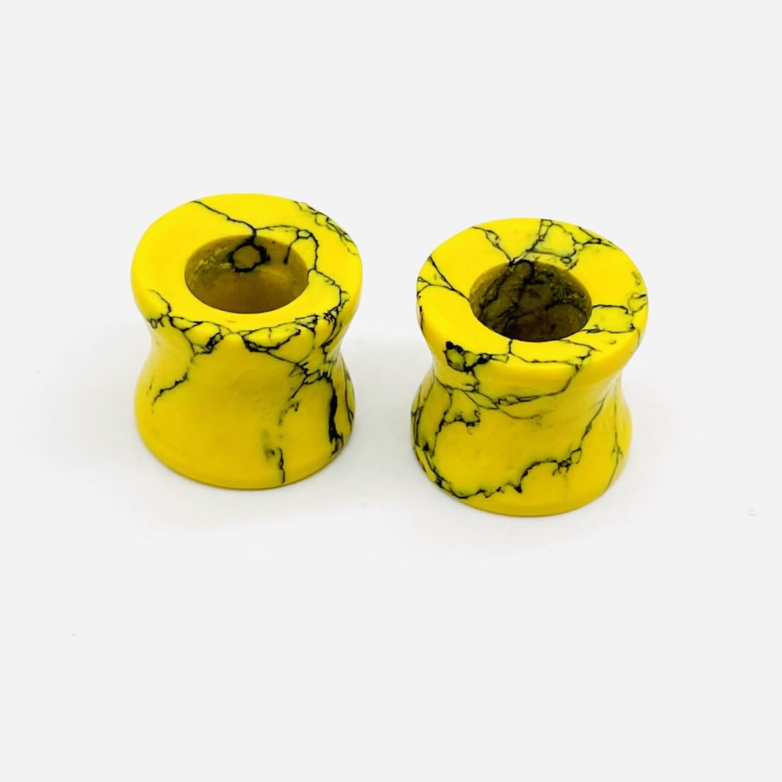 Body Jewelry Pair of Yellow Turquoise Crystal Naga Body Piercing Jewelry Gauges Plugs Tunnels (4mm to 40mm) Customized Size & Wholesale Also Available