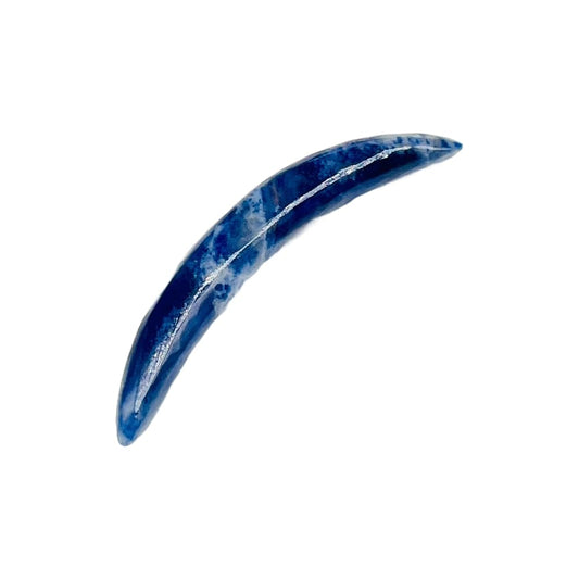 Natural Sodalite Crystal Handmade Naga Body Piercing Jewelry, Tribal Septum Curved Tusk Spike Gauges, 12g (2mm) to 1/2 inch (12mm), Customized Sizes Available
