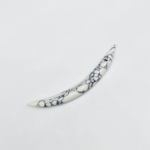 Howlite Crystal Curved Septum Tusk Gauges, Size 12g to 1/2", Wholesale Available