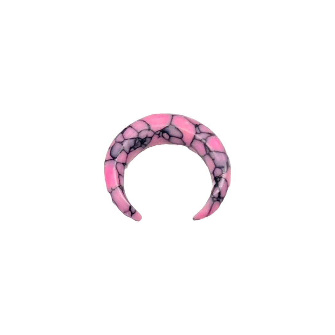 Tribal Septum Pincher & Tusk Spike Body Jewelry, 12g-1/2in, Pink Turquoise Crystal, Handmade