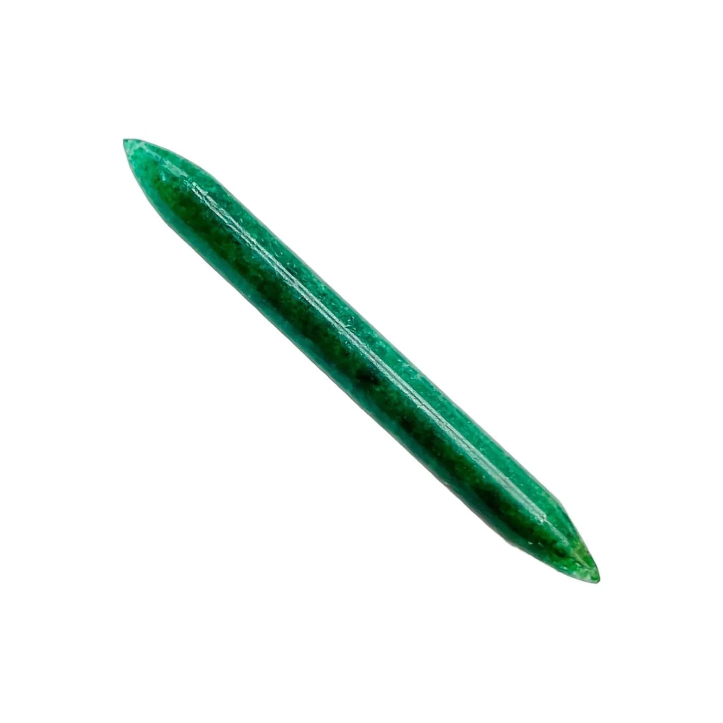 Natural Green Aventurine Septum Spike – Double Tapered Tribal Tusk Body Jewelry for Stretched Piercings – Handmade Stone Gauge Pincher – Unisex Boho Piercing Accessory