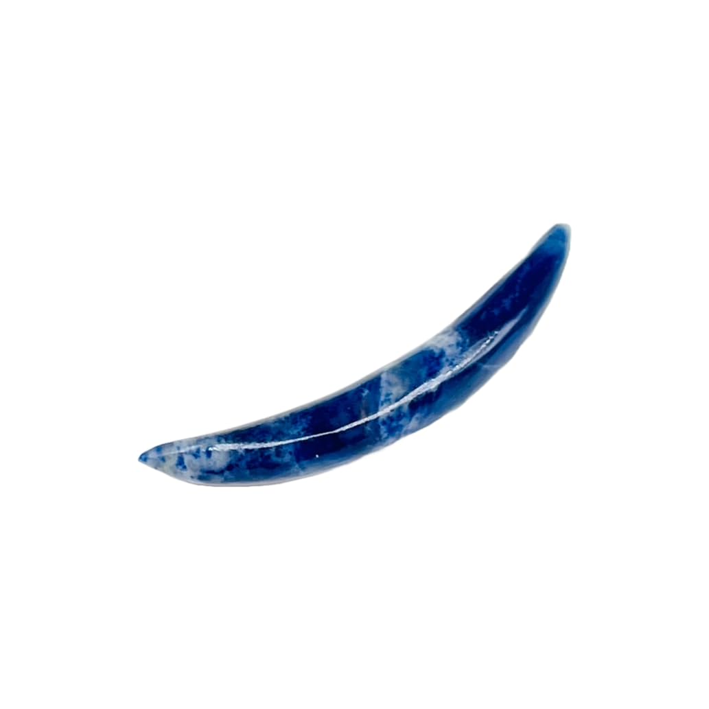 Natural Sodalite Crystal Handmade Naga Body Piercing Jewelry, Tribal Septum Curved Tusk Spike Gauges, 12g (2mm) to 1/2 inch (12mm), Customized Sizes Available