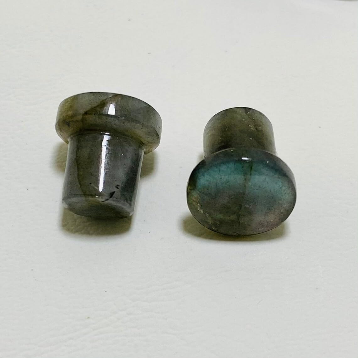 Labradorite Gemstone Naga Body Piercing Jewelry Round Shaped Single Flared Ear Piercing Gauges Plugs Size 8g (3mm) to 1" (25mm)