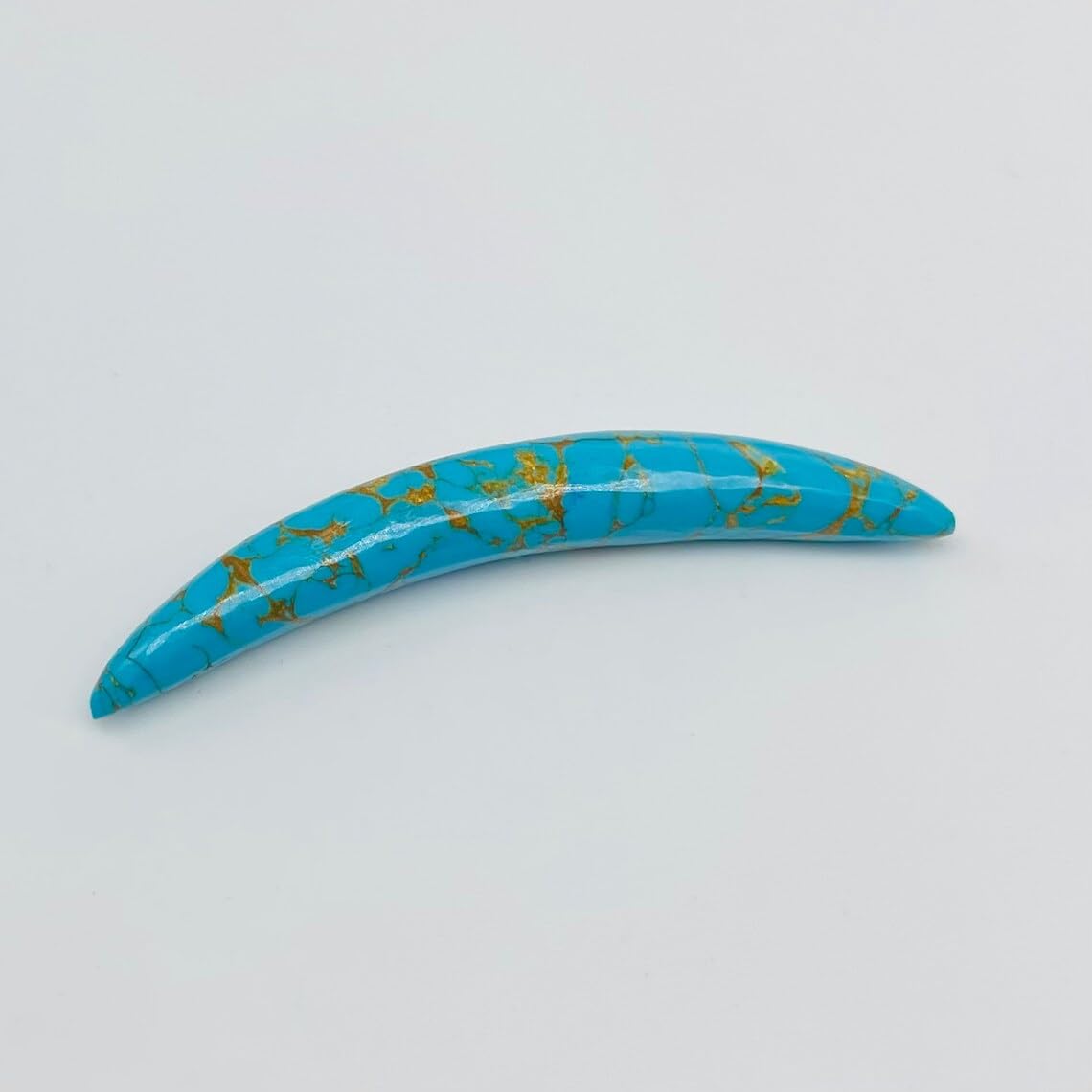 American Blue Copper Turquoise Crystal Naga Septum Curved Tusk Body Jewelry - 12g (2mm) to 1/2" (12mm) Size, Wholesale Available
