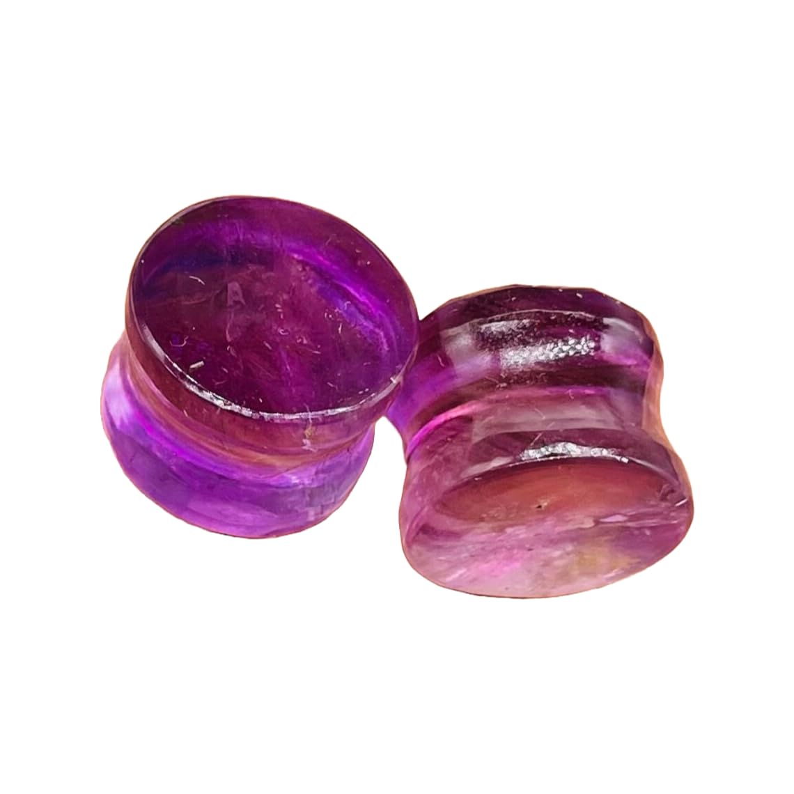 Natural Amethyst Stone Ear Plugs – Double Flared Saddle Fit Gauges – Flat Face Design – Handcrafted Crystal Pair for Stretched Ears – Deep Purple Gemstone Body Jewelry