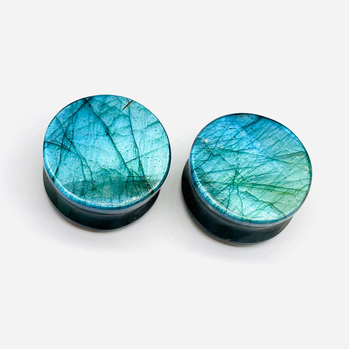 Natural Labradorite Gemstone Handmade Naga Body Piercing Ear Gauges Plugs Jewelry, Customized Size & Wholesale Avaiolable