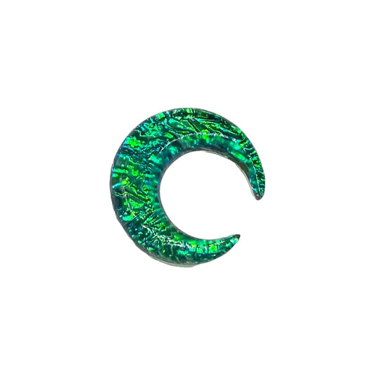 Green Opal Glitter Glass Stone Septum Pincher Nose Ring Size 12g-1/2in