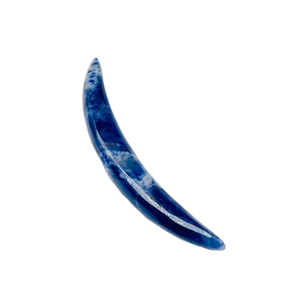 Natural Sodalite Crystal Handmade Naga Body Piercing Jewelry, Tribal Septum Curved Tusk Spike Gauges, 12g (2mm) to 1/2 inch (12mm), Customized Sizes Available