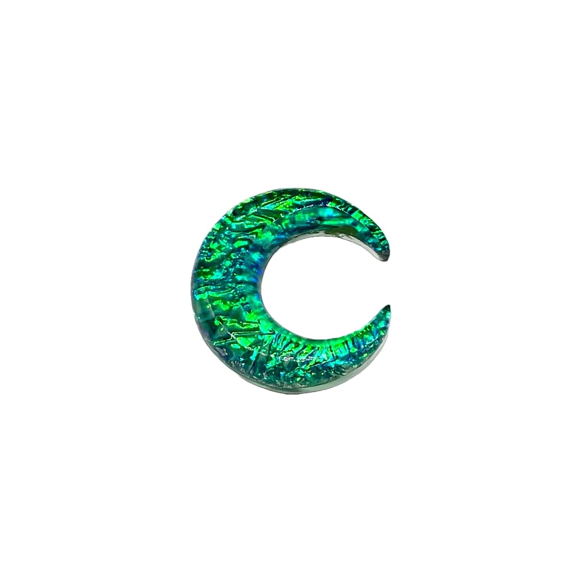 Green Opal Glitter Glass Stone Septum Pincher Nose Ring Size 12g-1/2in