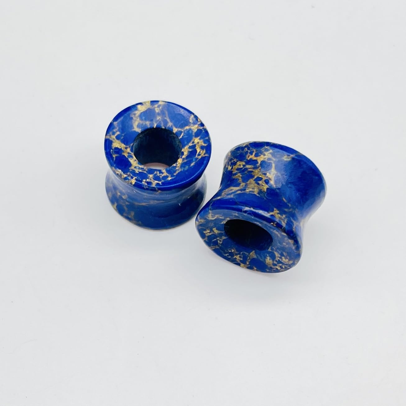 Body Jewellery Naga Piercing Ear Gauges Tunnel Plug (4mm to 40mm) - 2Pcs/Pack (Blue)