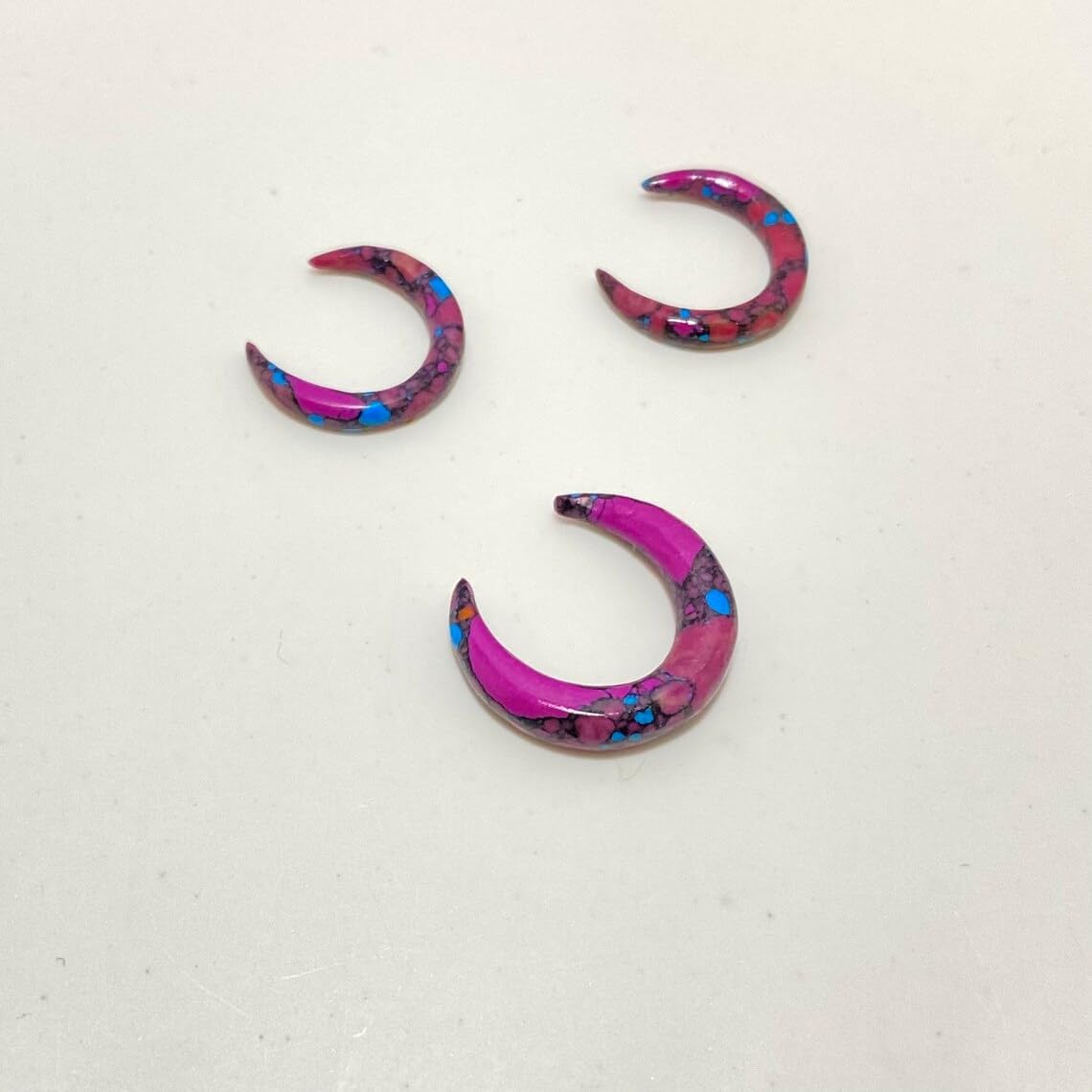 Naga Body Jewelry Purple Turquoise Crystal Septum Pincher for Nse Piercing, 12g (2mm) to 1/2" (12mm) - Customized Size & Wholesale Available