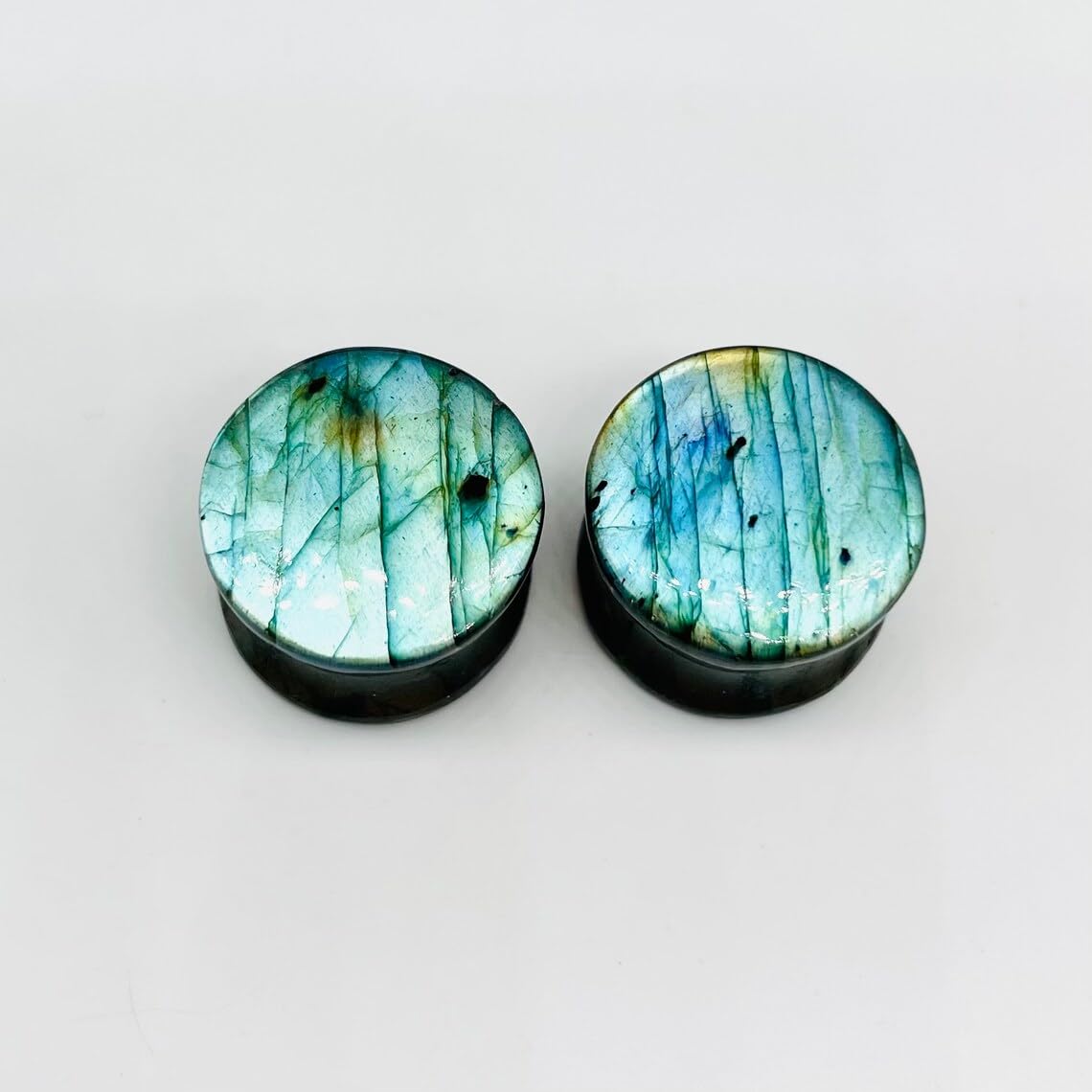 Natural Labradorite Gemstone Handmade Naga Body Piercing Ear Gauges Plugs Jewelry, Customized Size & Wholesale Avaiolable