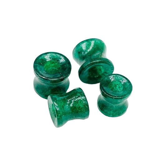 Aventurine Ear Tunnels Plugs – Natural Stone Gauges for Stretched Ears | Hand-Carved Double Flared Hypoallergenic Ear Jewelry | Sizes 6g (4mm) to 40mm