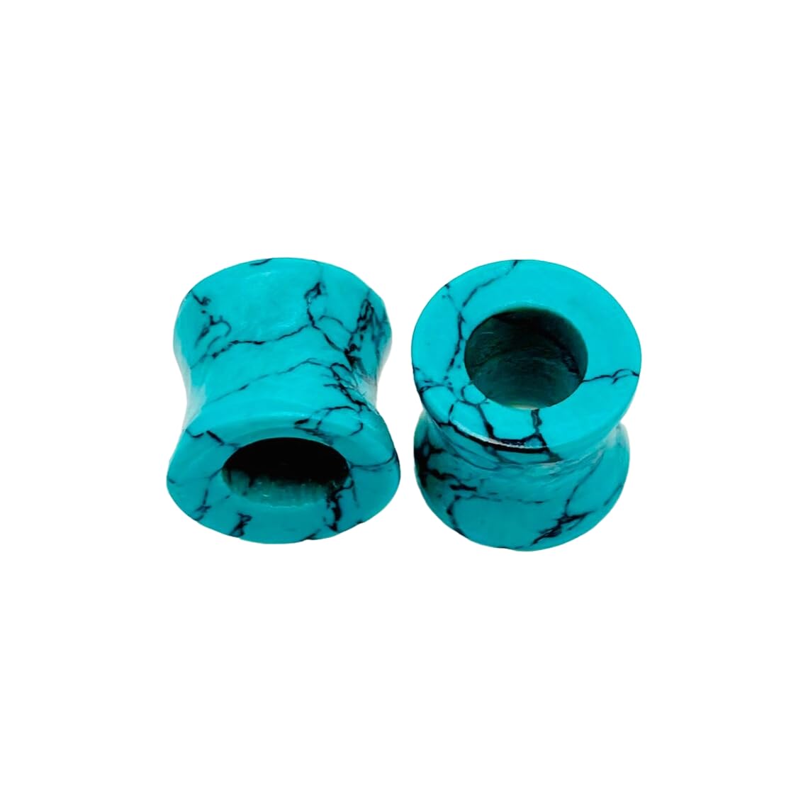 Blue Turquoise Crystal Body Jewelry Plugs Tunnels, 4mm-40mm, 2pc Set