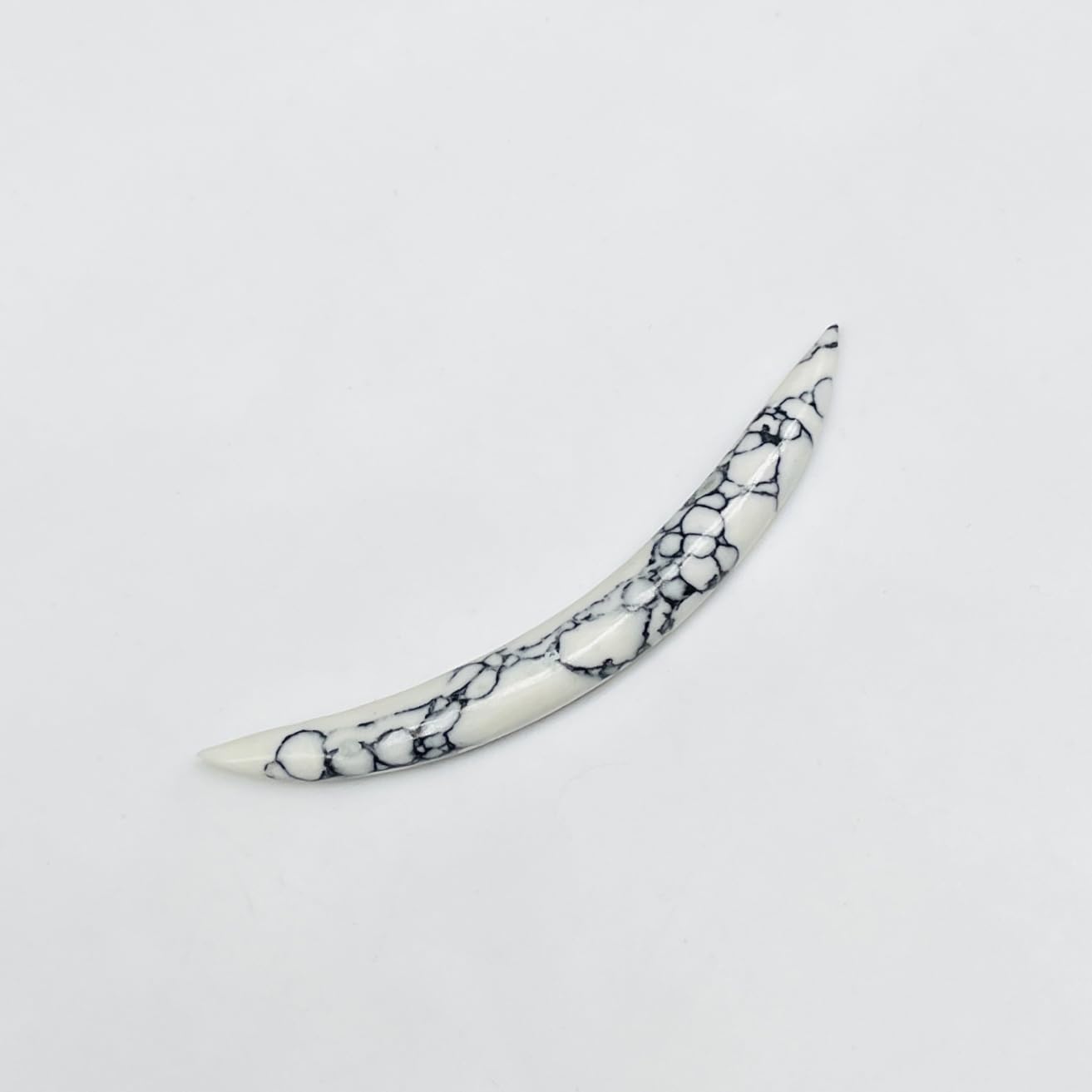 Howlite Crystal Curved Septum Tusk Gauges, Size 12g to 1/2", Wholesale Available