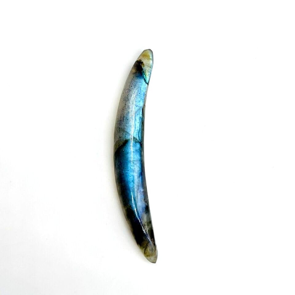 Body Jewelry Natural Flashy Labradorite Crystal Handmade Curved Septum Tusk Body Piercing Naga Jewelry Gauge Size 12g (2mm) to 0000g (12mm) Customized Wholesale Also Available