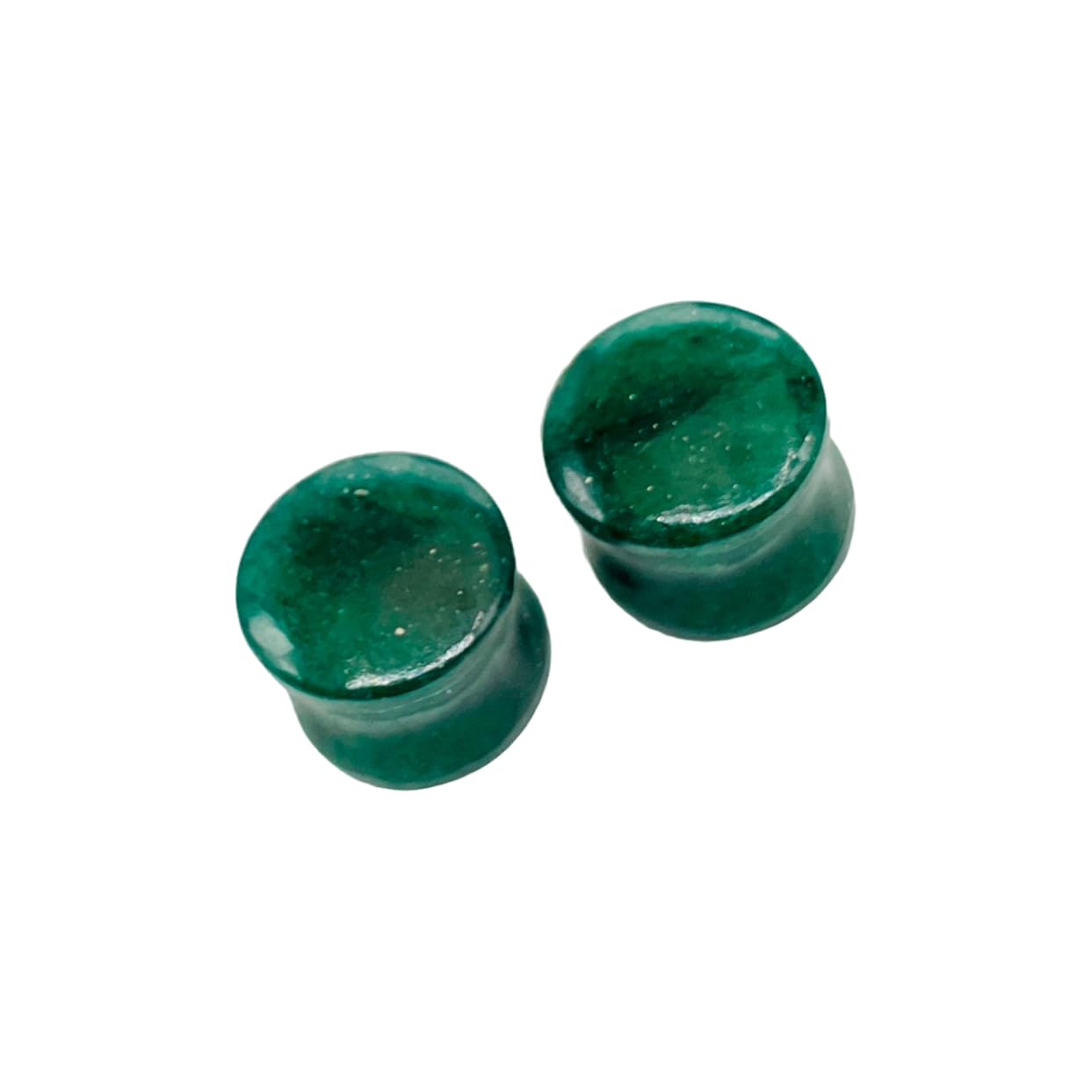 Natural Aventurine Gemstone Gauges, 3mm (8g) to 54mm (2-1/8 inch), Round Double Flared Plugs