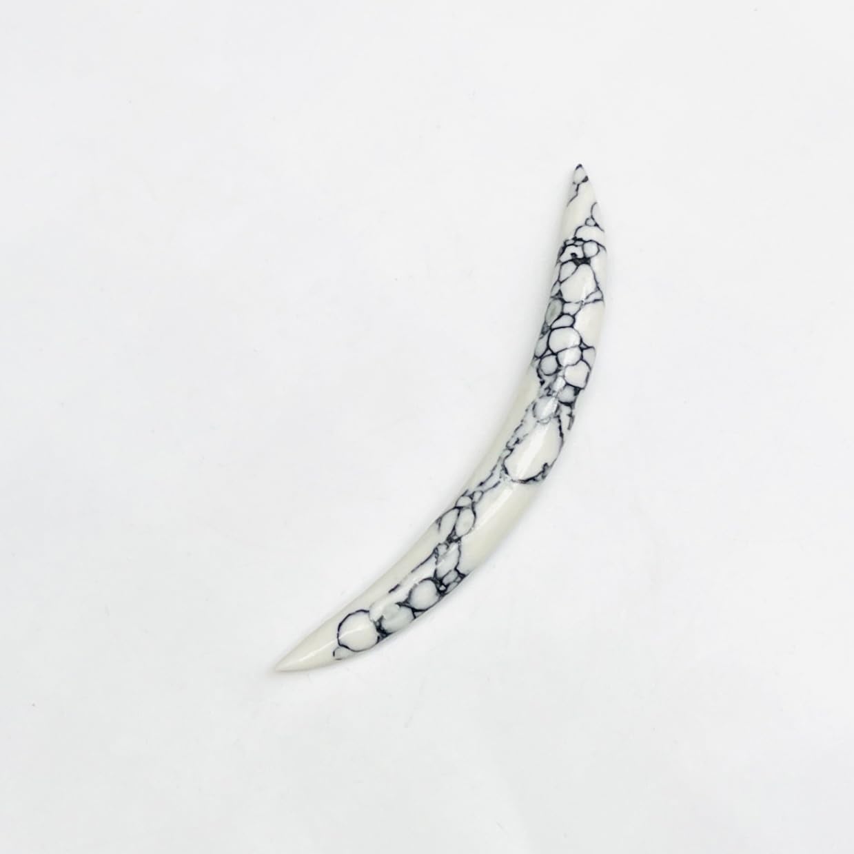 Howlite Crystal Curved Septum Tusk Gauges, Size 12g to 1/2", Wholesale Available