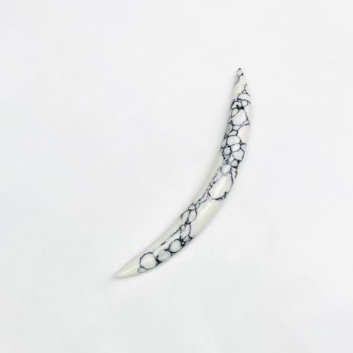 Howlite Crystal Curved Septum Tusk Gauges, Size 12g to 1/2", Wholesale Available